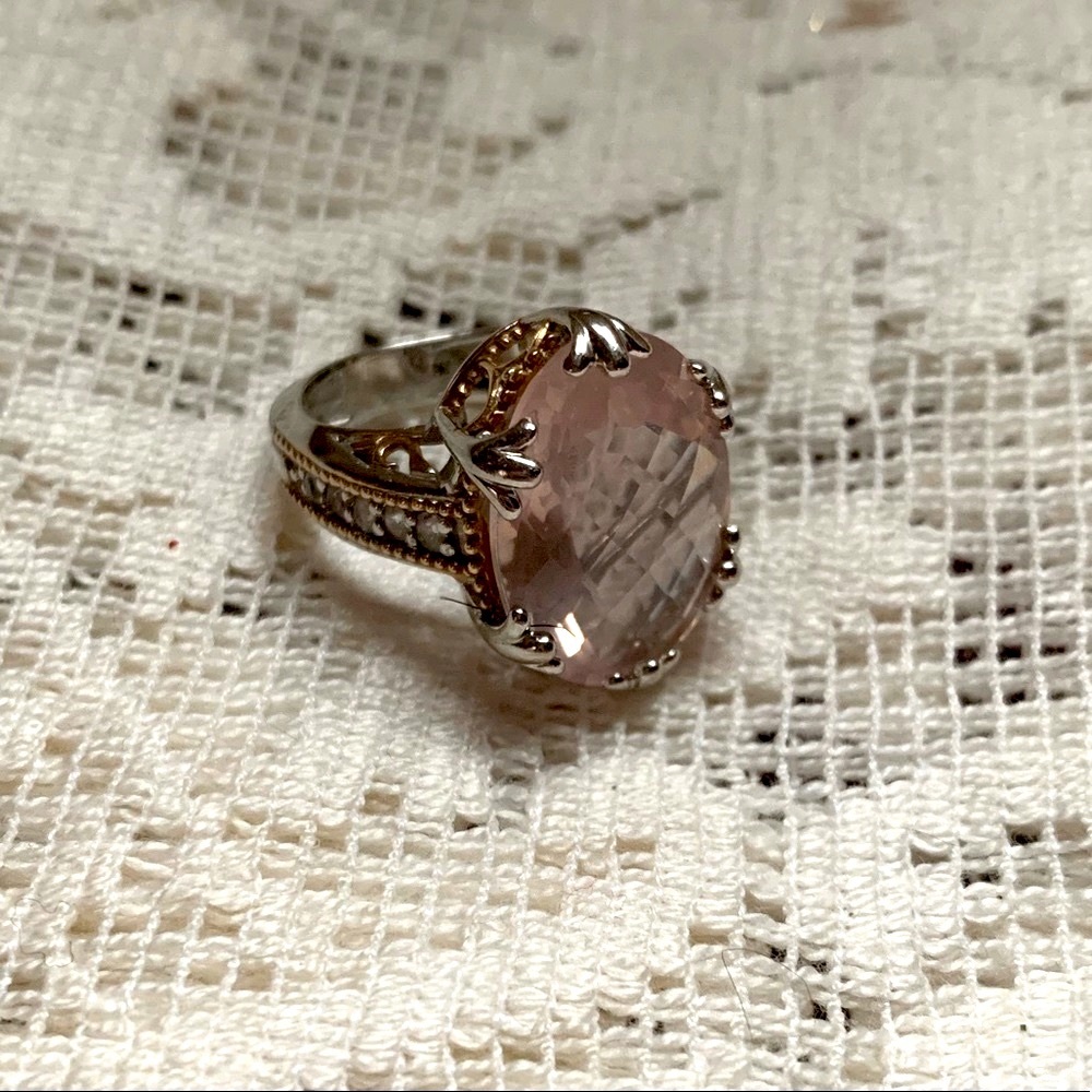 QVC Purchase 🌹Rose quartz filigree ring sterling silver